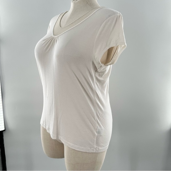 Anne Klein womens top size XL cream v-neck Swiss dot lace - Picture 7 of 10